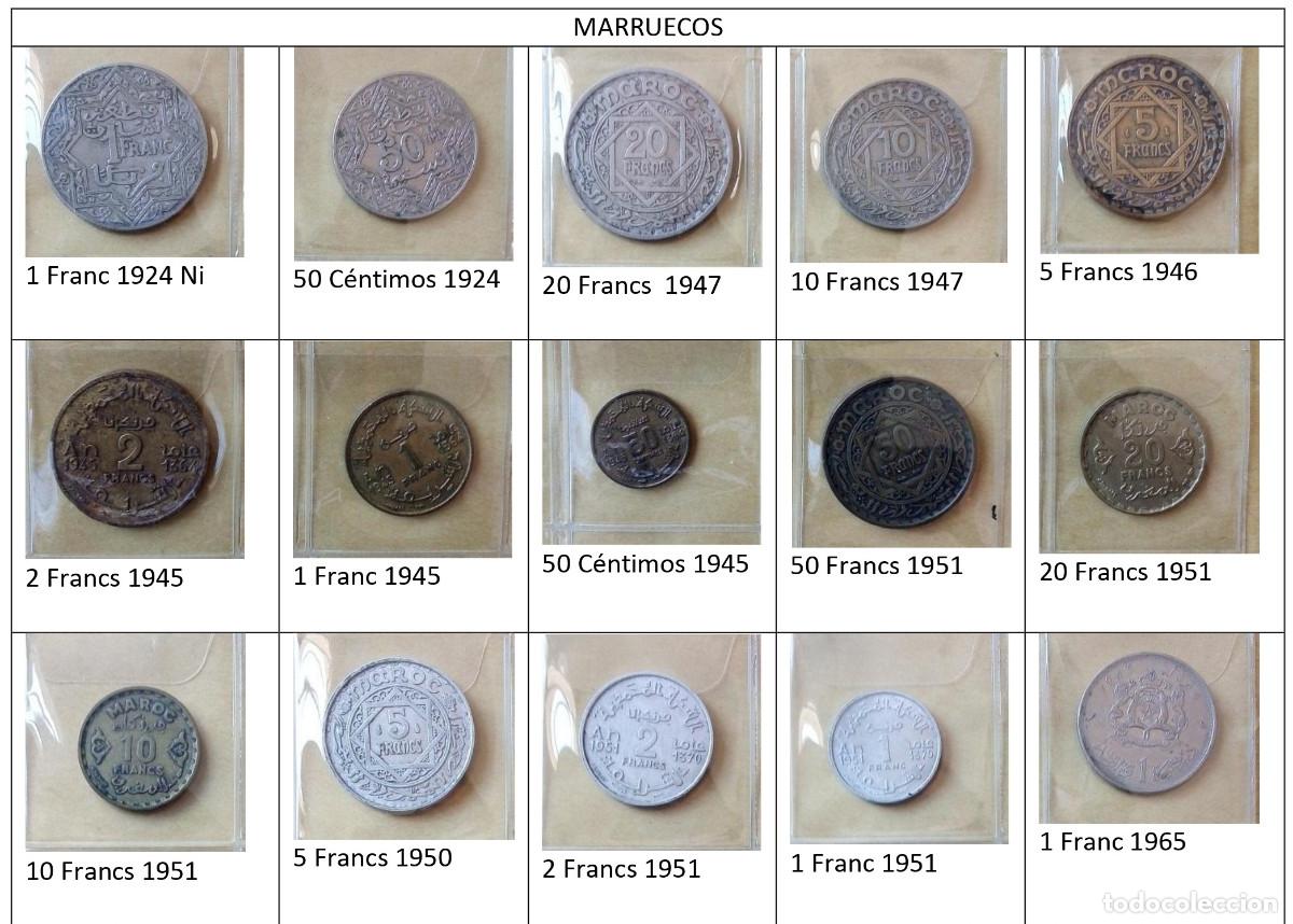 Old Coins of Africa: Lote de 42 monedas de Marruecos desde 1924 fotos reales