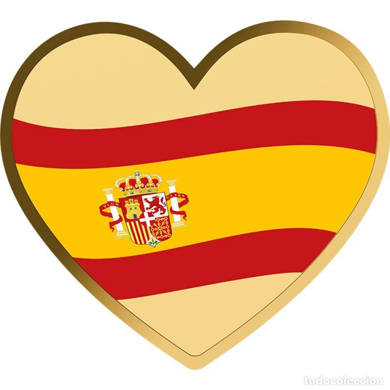 Monedas antiguas de &Aacute;frica: TCHAD MONEDA DE ORO 3000 FRANCS FUTBOL CORAZON BANDERA ESPA&Ntilde;A FIFA 2026