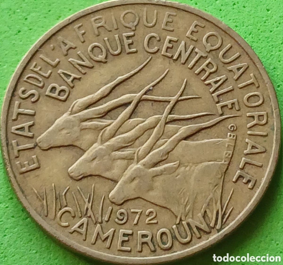 Monedas antiguas de &Aacute;frica: Estados del &Aacute;frica Ecuatorial ( Camer&uacute;n) 10 francos 1972 km#2a poco com&uacute;n