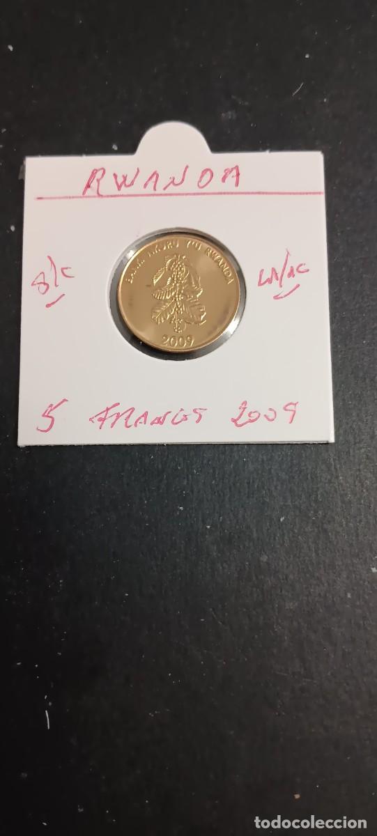 Monedas antiguas de &Aacute;frica: RUANDA(RWANDA) 5 FRANCOS 2009 S/C KM=33 (LAT&Oacute;N-ACERO)