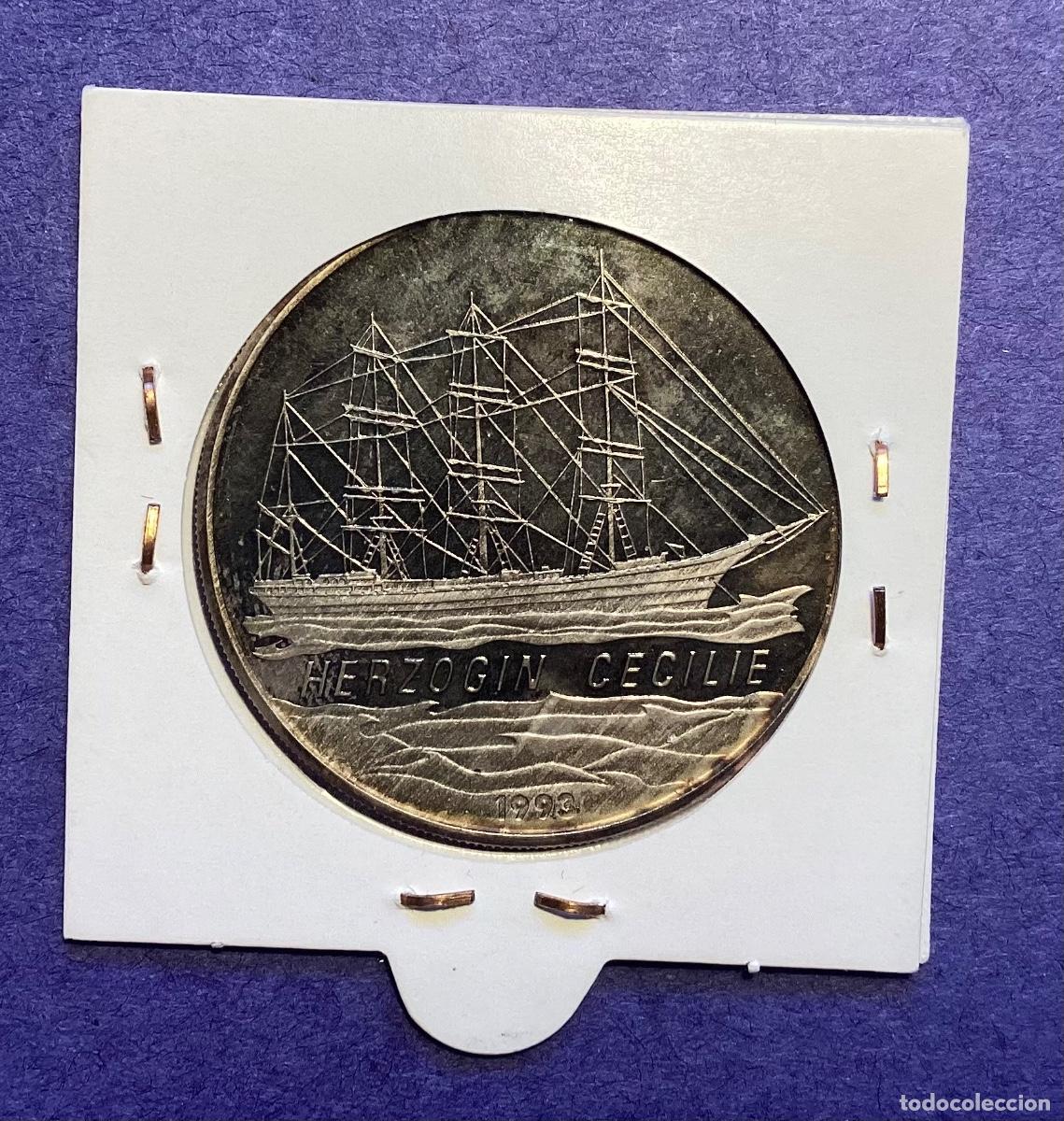 Monedas antiguas de &Aacute;frica: 100 Francos plata Congo 1993 - Foto 2