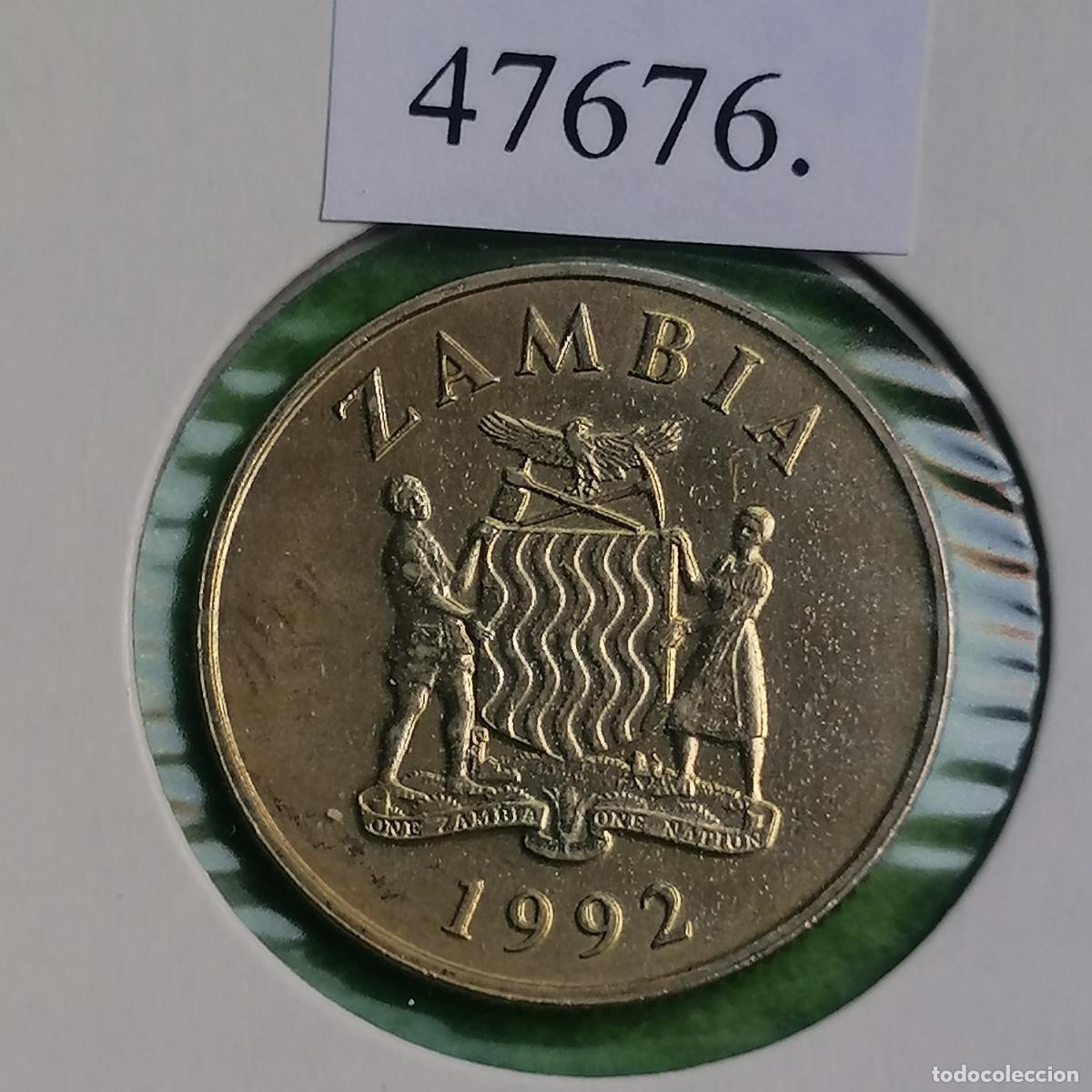 Monedas antiguas de &Aacute;frica: Zambia 5 Kwacha 1992
