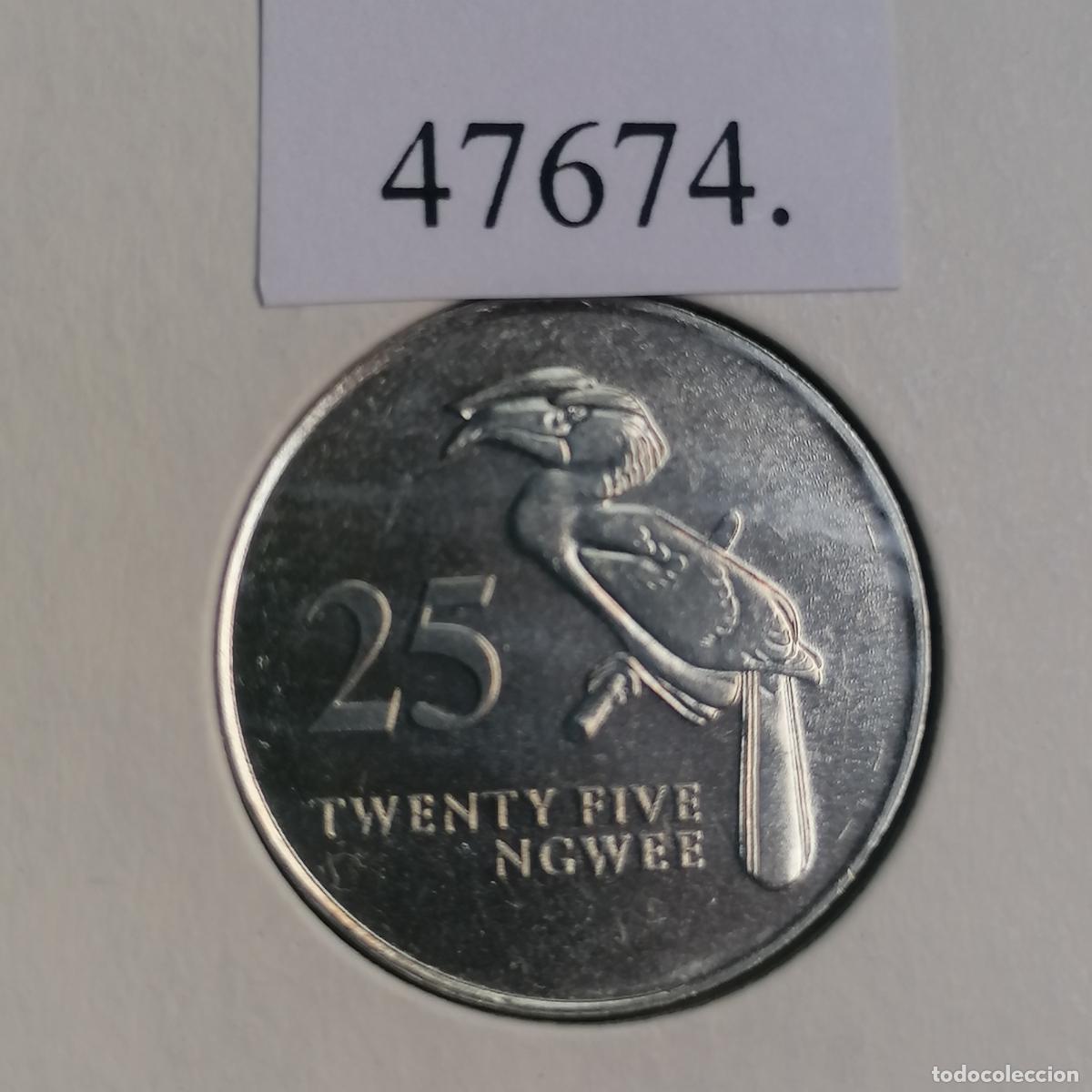 Monedas antiguas de &Aacute;frica: Zambia 25 ngwee 1992