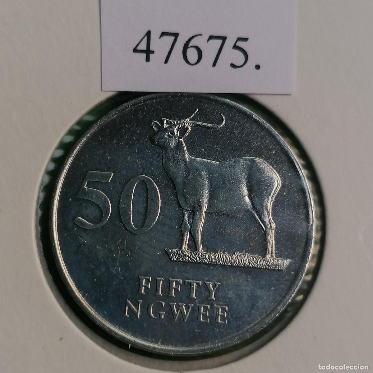 Monedas antiguas de &Aacute;frica: Zambia 50 ngwee 1992