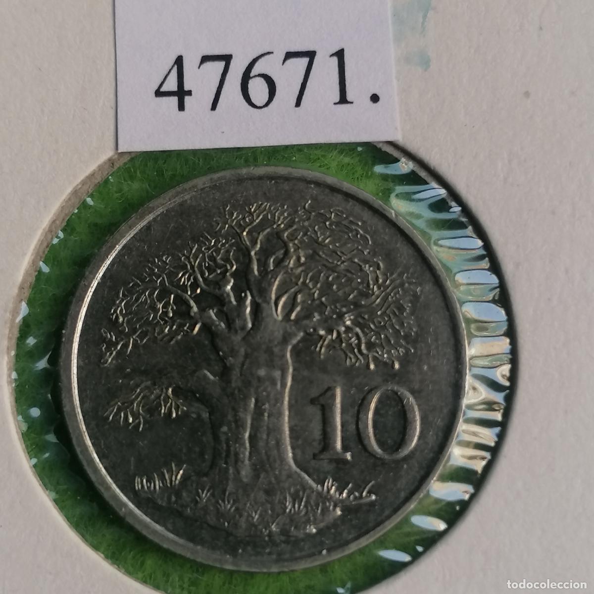 Moedas antigas de &Aacute;frica: Zimbabue 10 c&eacute;ntimos 1991, Zimbabwe