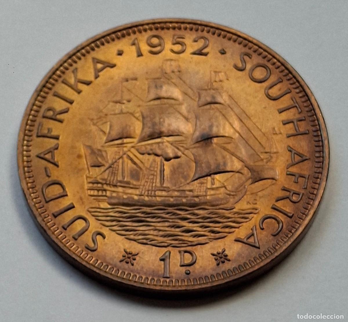 Monedas antiguas de &Aacute;frica: ## George VI 1 penny Sud&aacute;frica 1952 ##