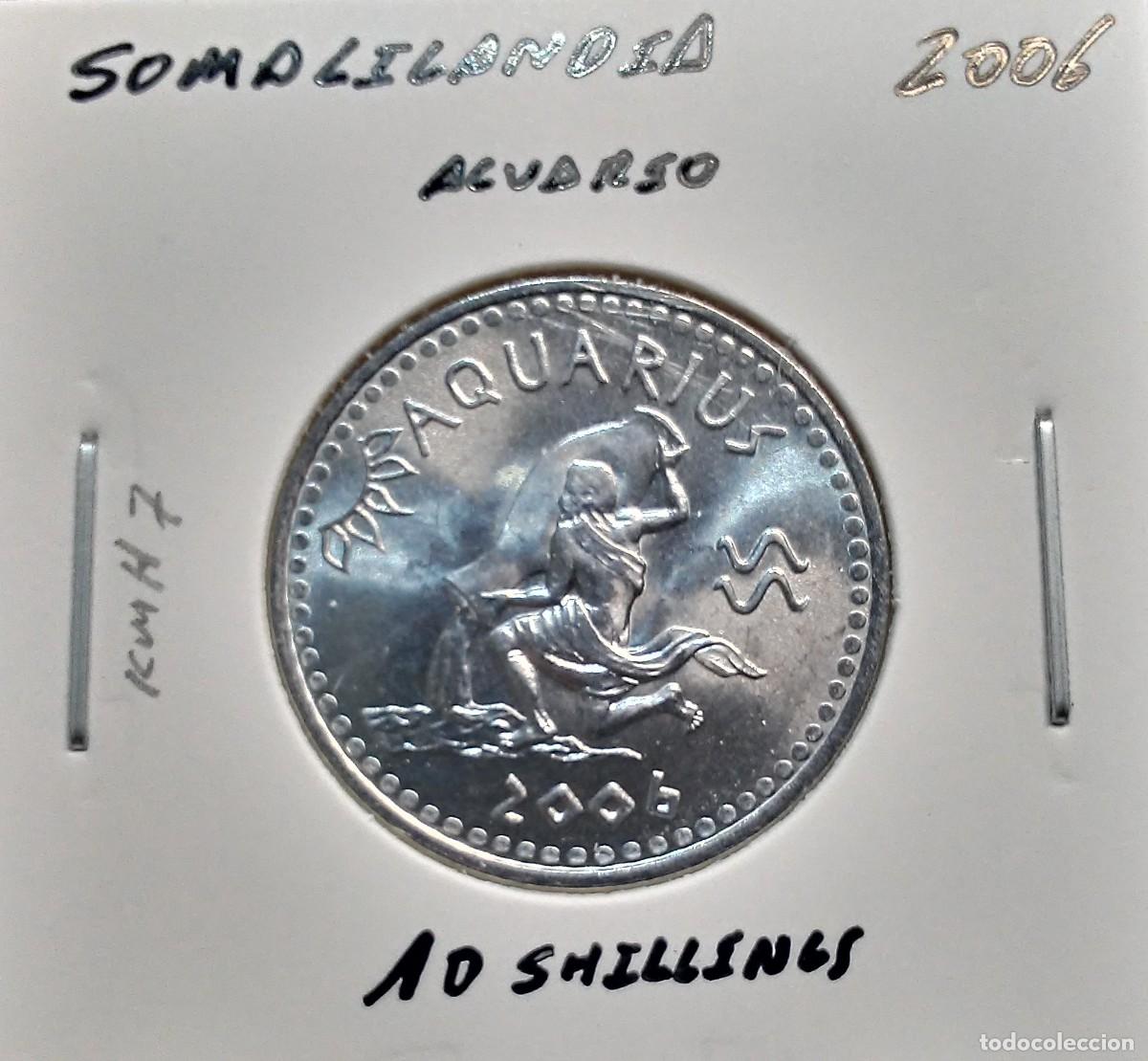 Moedas antigas de &Aacute;frica: SOMALILANDIA 10 CHELINES / SHILLINGS 2006 KM#7 SC UNC ACUARIO.