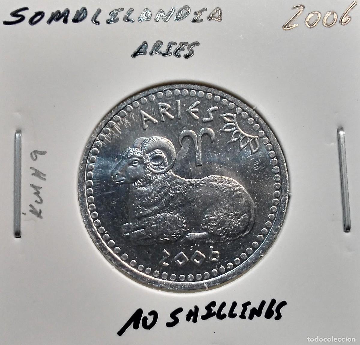 Monedas antiguas de &Aacute;frica: SOMALILANDIA 10 CHELINES / SHILLINGS 2006 KM#9 SC UNC ARIES.