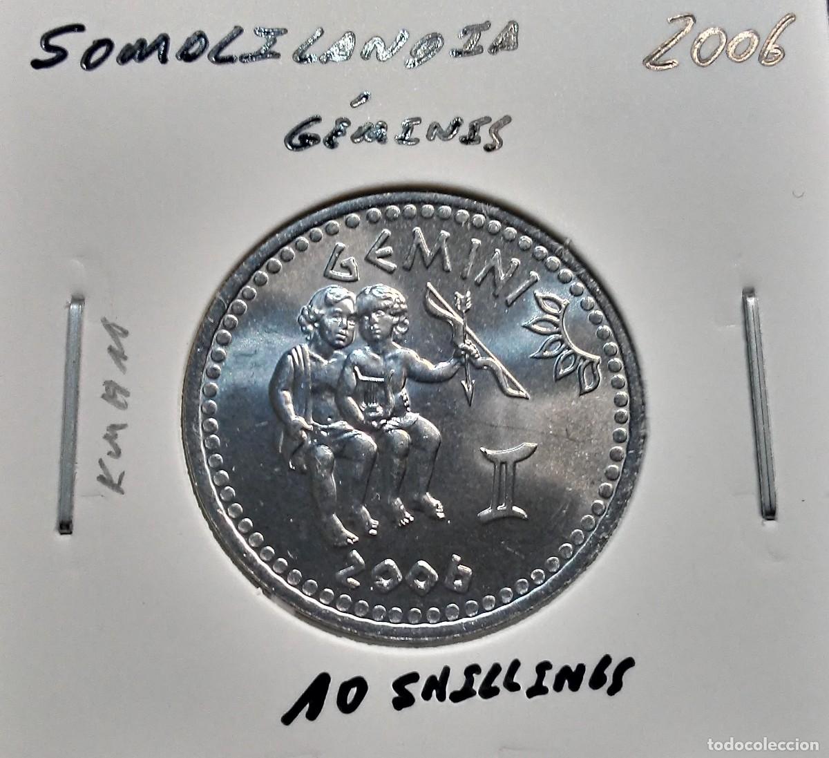 Monedas antiguas de &Aacute;frica: SOMALILANDIA 10 CHELINES / SHILLINGS 2006 KM#11 SC UNC GEMINIS.