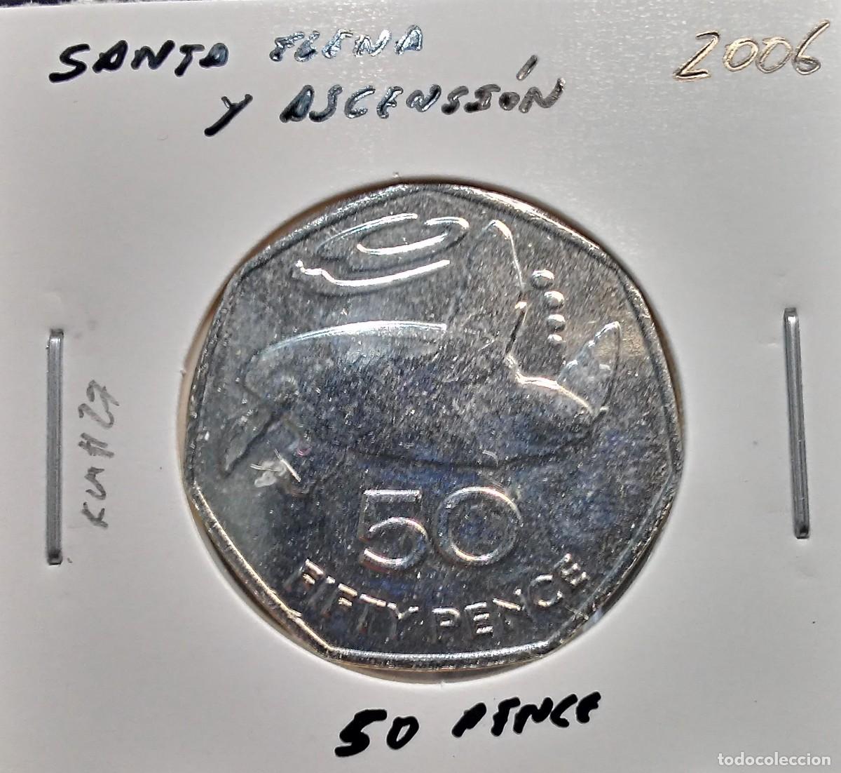 Monedas antiguas de &Aacute;frica: SANTA ELENA Y ASCENSI&Oacute;N 50 PENIQUES / PENCE 2006 KM#27 SC UNC.