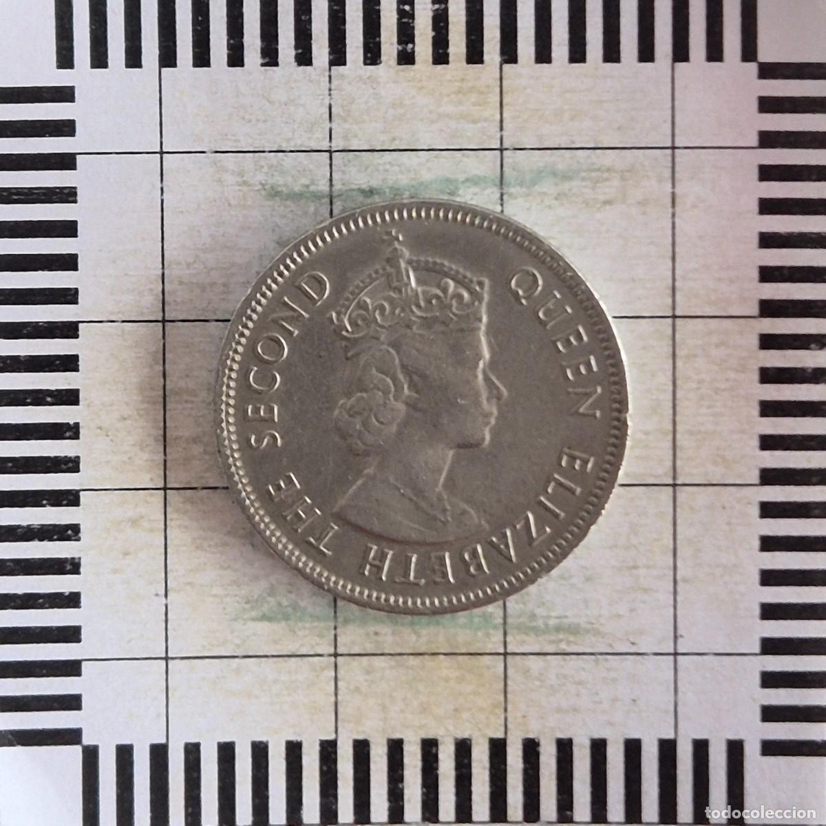 Monedas antiguas de &Aacute;frica: 1/2 RUPIA, MAURICIO. ISABEL II, 1975. (KM#37.1).