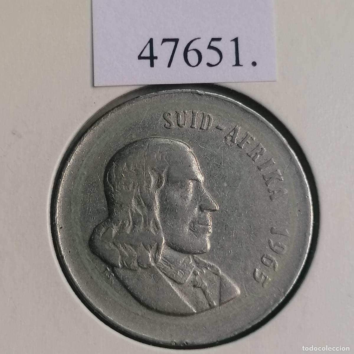 Monedas antiguas de &Aacute;frica: Sud&aacute;frica 20 c&eacute;ntimos 1965