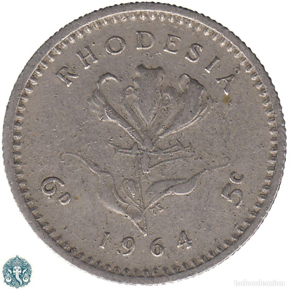 Monedas antiguas de &Aacute;frica: RODESIA 6 Peniques 5 Centavos 1964 KM#1 RHODESIA