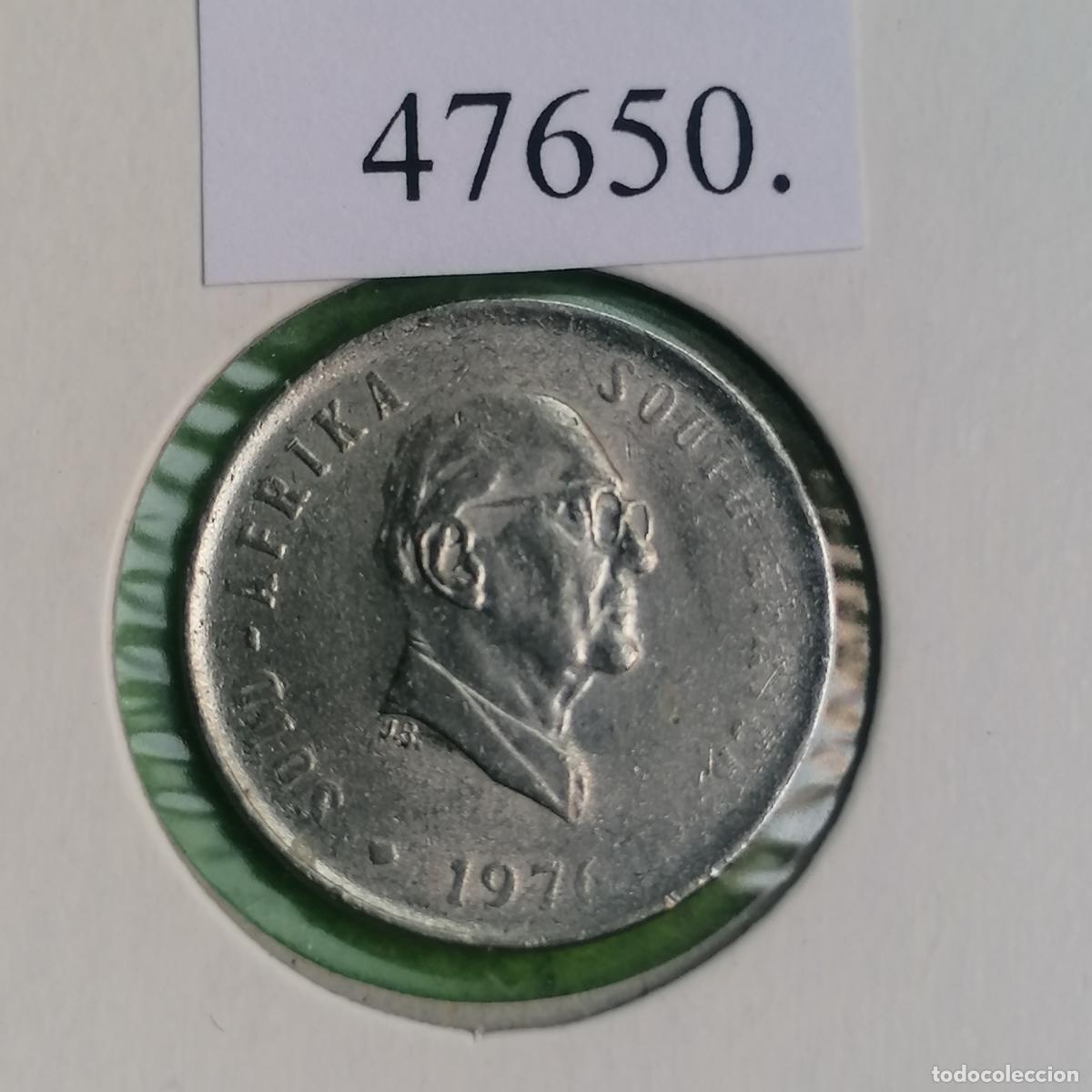 Monedas antiguas de &Aacute;frica: Sud&aacute;frica 5 c&eacute;ntimos 1976, presidente Jacobus Johannes Fouch&eacute;