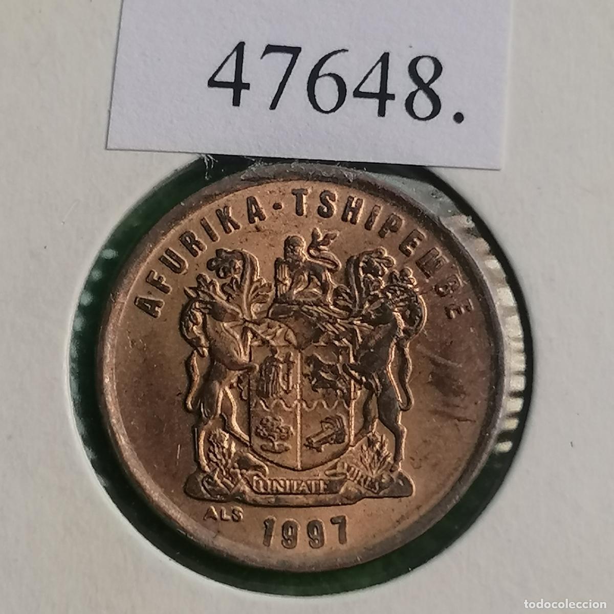 Monedas antiguas de &Aacute;frica: Sud&aacute;frica 2 c&eacute;ntimos 1997