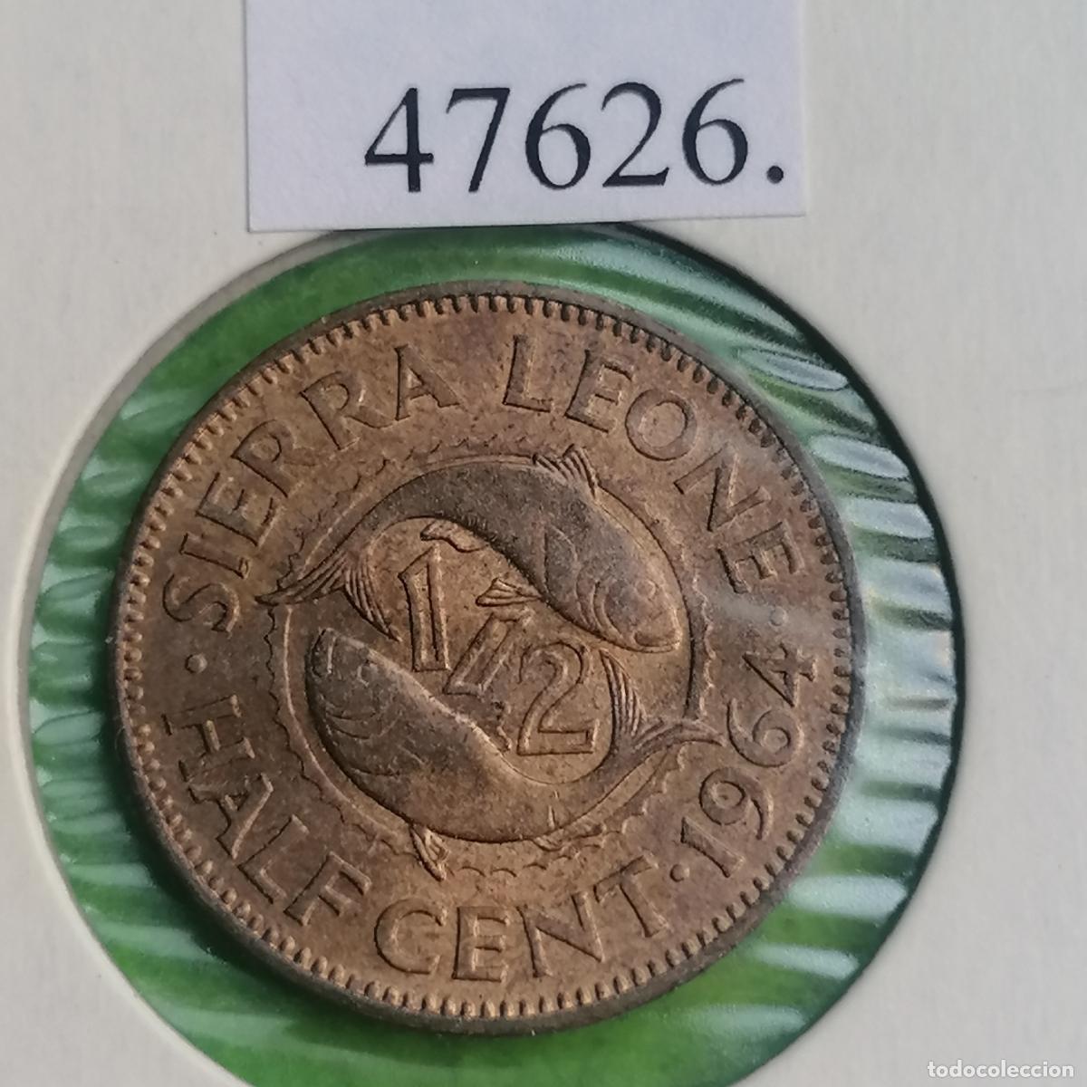 Monedas antiguas de &Aacute;frica: Sierra Leona 1/2 c&eacute;ntimo 1964