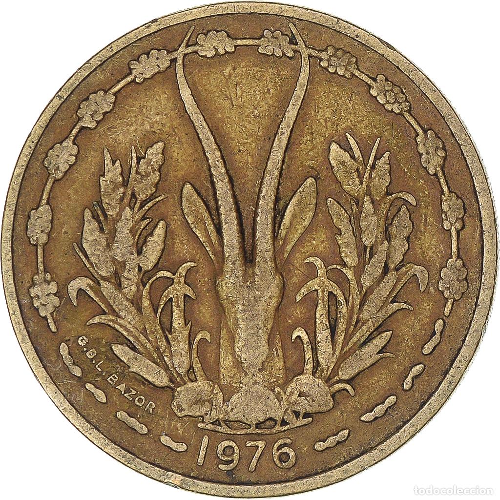 Monedas antiguas de &Aacute;frica: [#1331727] Moneda, Estados del &Aacute;frica Occidental, 25 Francs, 1976