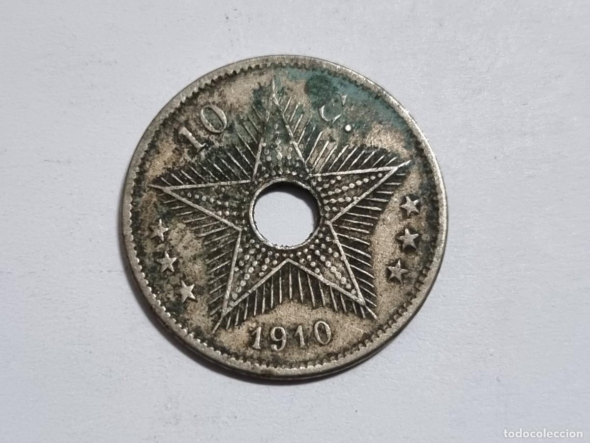 Monedas antiguas de &Aacute;frica: Antigua Moneda Congo Belga 10 Centimos 1910 Coleccionista