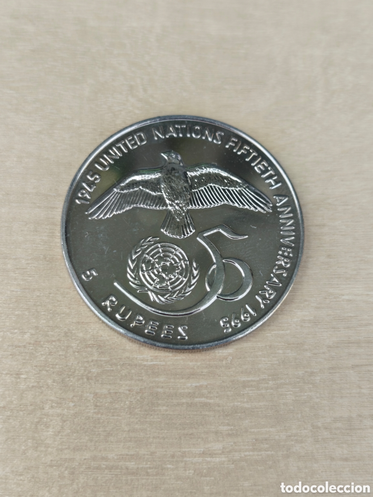 Monedas antiguas de &Aacute;frica: 5 rupias Seychelles 1995
