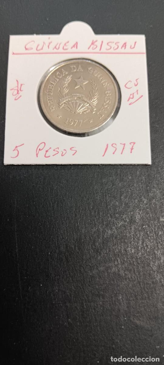 Monedas antiguas de &Aacute;frica: GUINEA BISSAU 5 PESOS 1977 S/C KM=20 (CUPRONIQUEL)