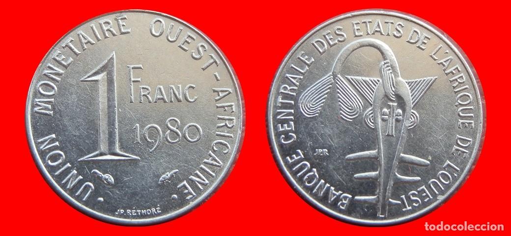 Monedas antiguas de &Aacute;frica: 1 FRANCO 1980 AFRICA DEL OESTE-151752