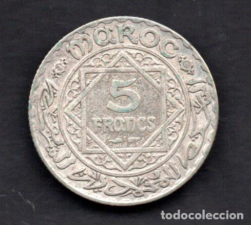 Monedas antiguas de &Aacute;frica: MARRUECOS - 5 FRANCOS de PLATA - 1352