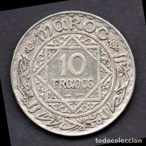 Monedas antiguas de &Aacute;frica: MARRUECOS - 10 FRANCOS de PLATA - 1352