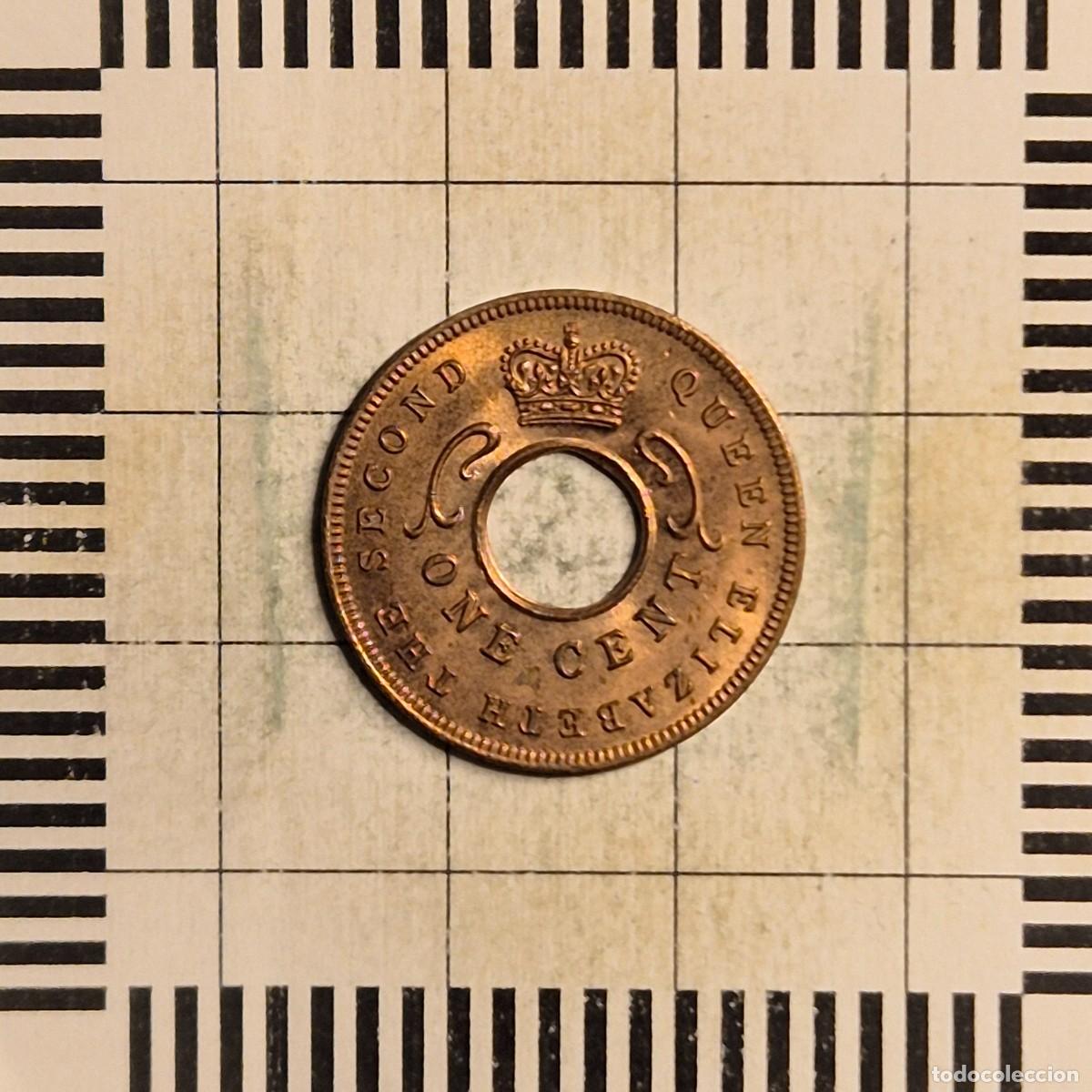 Monedas antiguas de &Aacute;frica: 100 CENT, AFRICA DEL ESTE. ISABEL II, 1955. (KM#35).