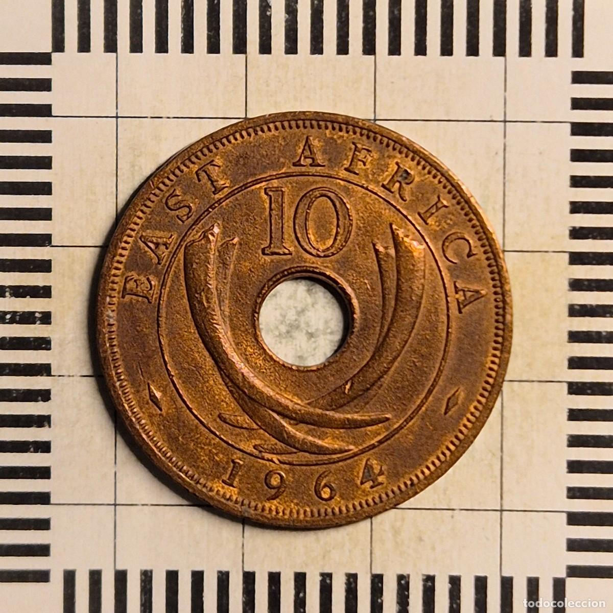 Monedas antiguas de &Aacute;frica: 10 CENTS, AFRICA DEL ESTE. ISABEL II, 1964. (KM#40).