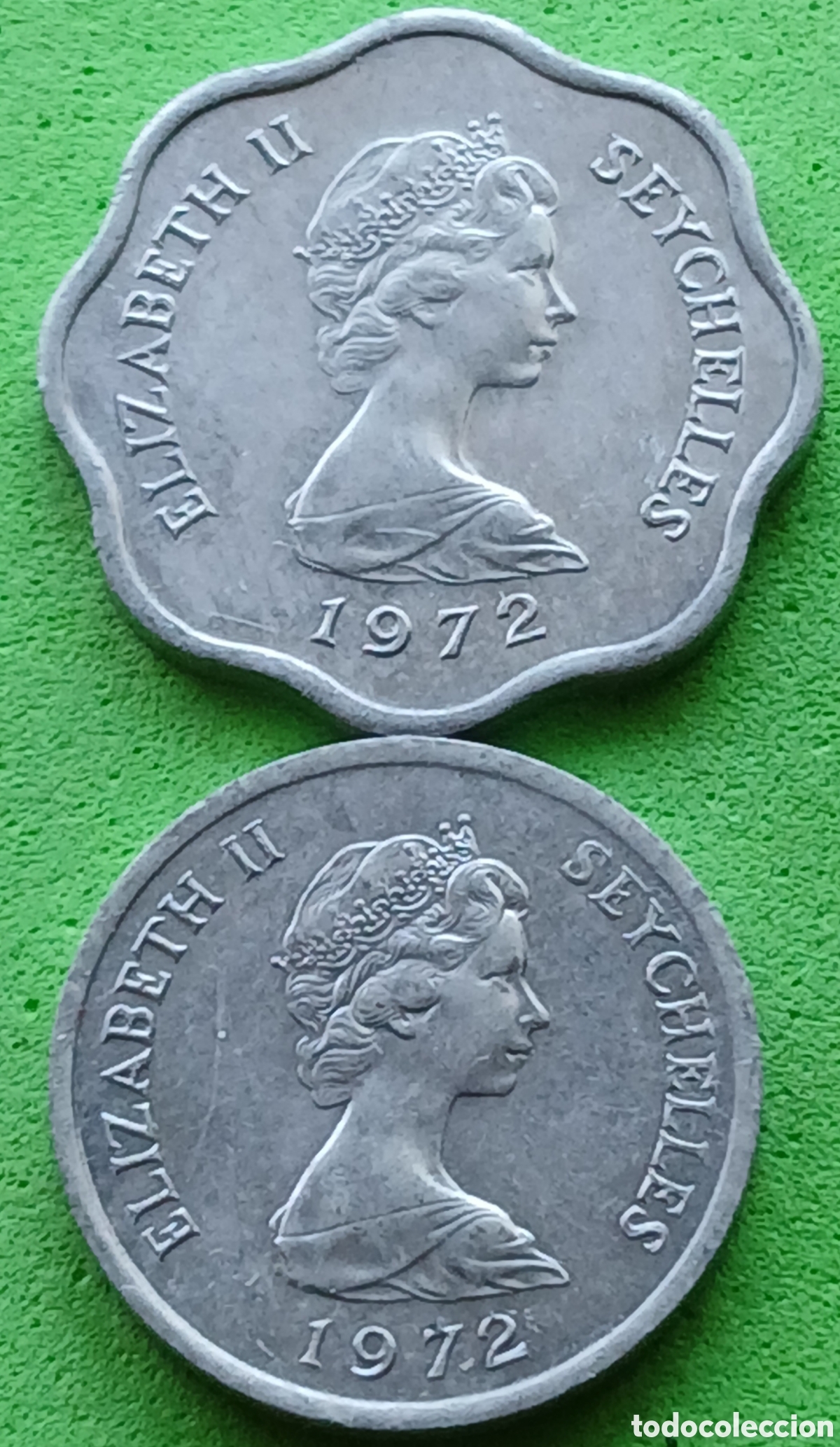 Monedas antiguas de &Aacute;frica: Seychelles 1+5 cents 1972 FAO km#17/18.