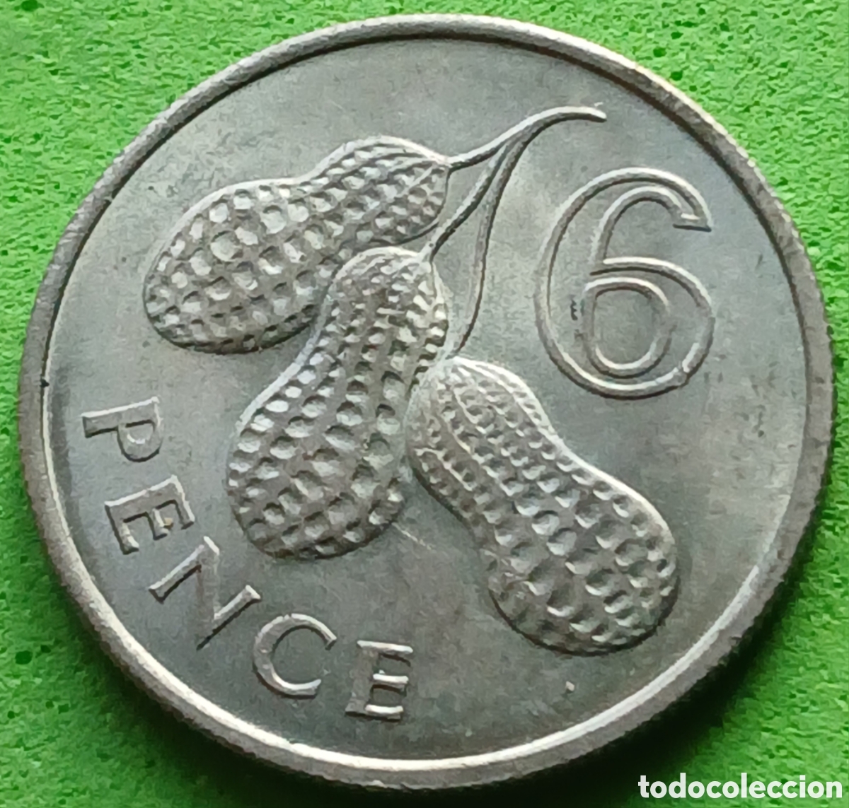 Monedas antiguas de &Aacute;frica: Gambia 6 pence 1966 km#3 poco com&uacute;n