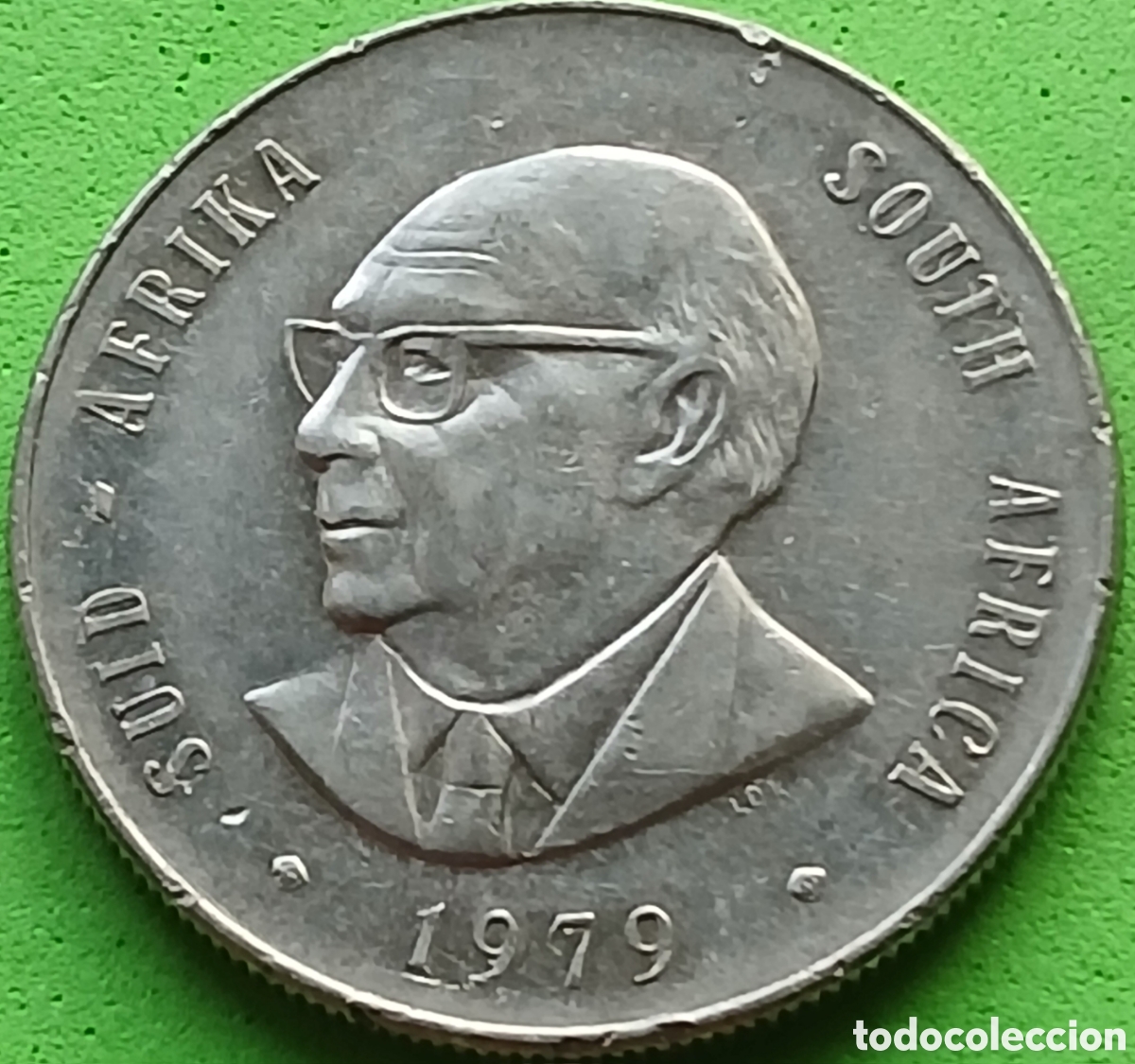 Monedas antiguas de &Aacute;frica: Suid &Aacute;frika 1 rand 1979 km#104 N.J.Diederichs