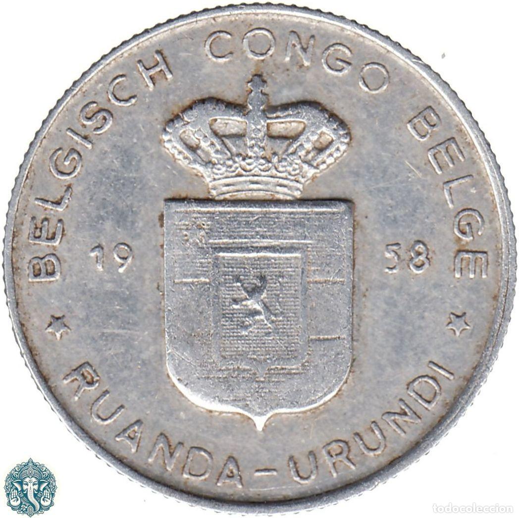 Monedas antiguas de &Aacute;frica: CONGO BELGA 1 Franco 1958 KM#4