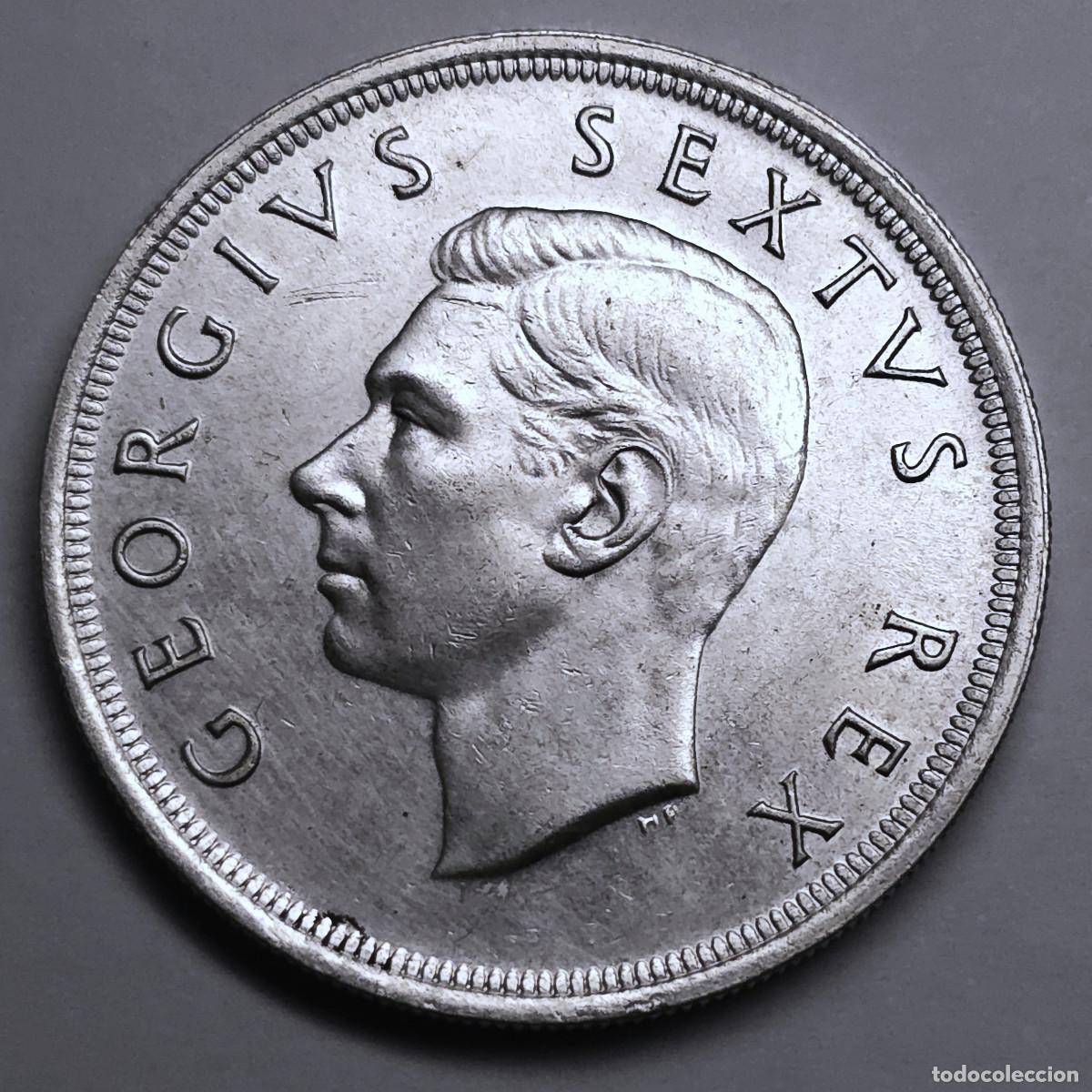 Monedas antiguas de &Aacute;frica: MONEDA PLATA SUDAFRICA 5 SHILLINGS 1952 EBC