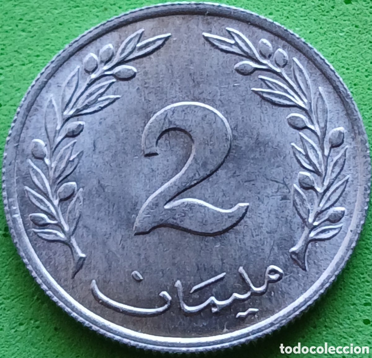 Monedas antiguas de &Aacute;frica: T&uacute;nez 2 millimes 1960 km#281