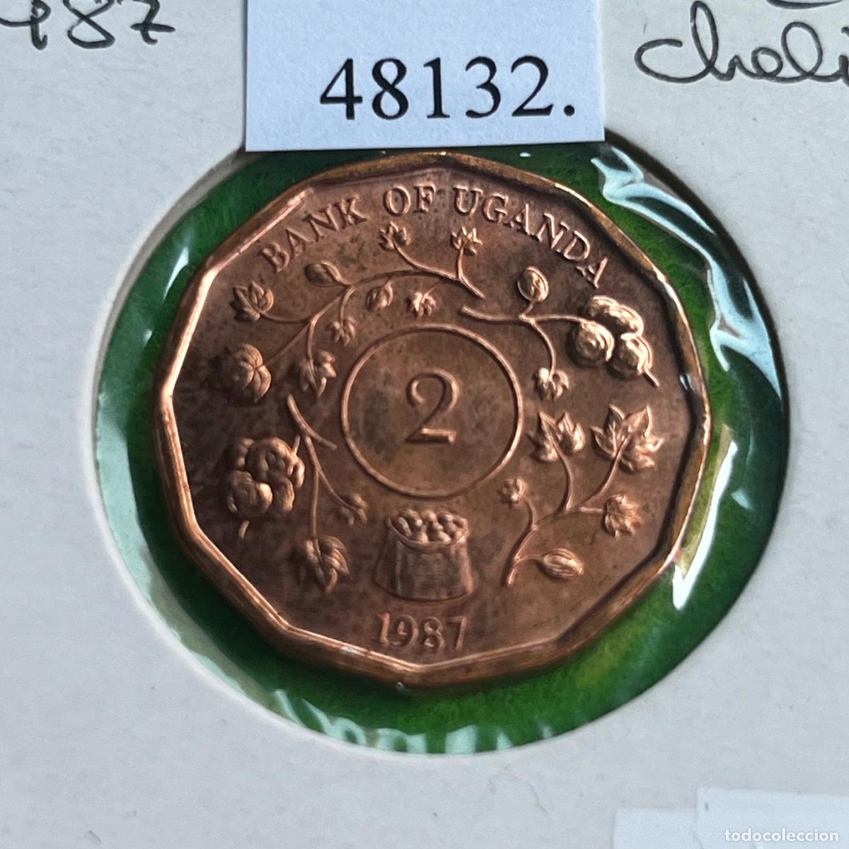 Monedas antiguas de &Aacute;frica: Uganda 2 shilling 1987, chelines