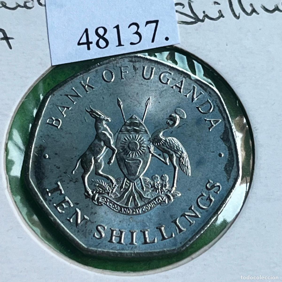 Monedas antiguas de &Aacute;frica: Uganda 10 shilling 1987, chelines