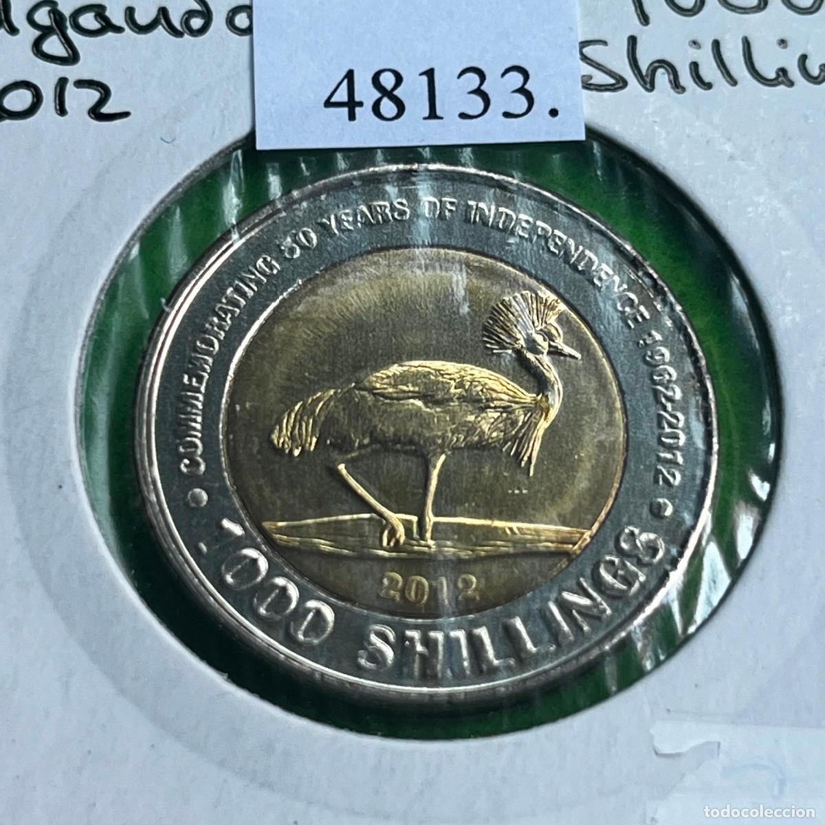 Monedas antiguas de &Aacute;frica: Uganda 1000 shilling 2012, bimet&aacute;lica, chelines