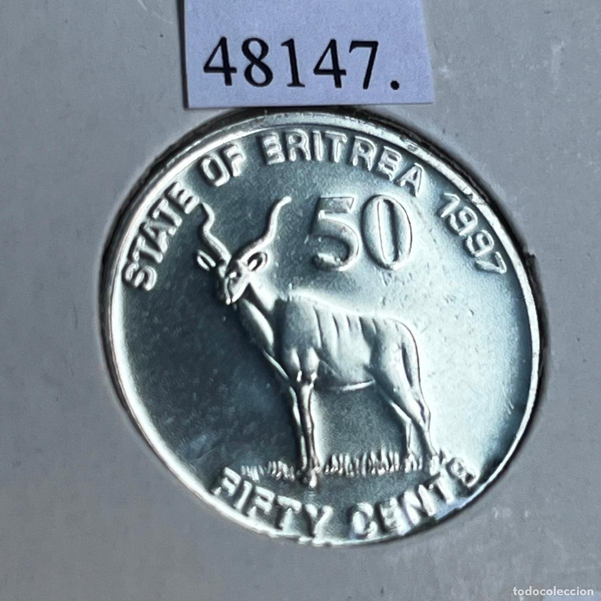 Monedas antiguas de &Aacute;frica: Eritrea 50 c&eacute;ntimos 1993