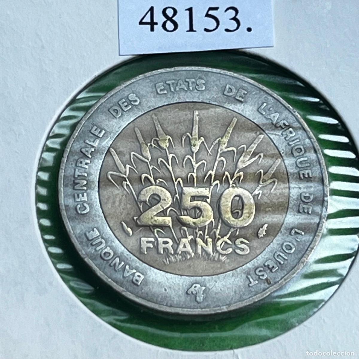 Monedas antiguas de &Aacute;frica: Estados de &Aacute;frica Occidental, 250 Francos CFA 1992, bimet&aacute;lica