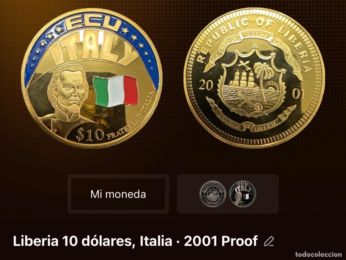 Moedas antigas de &Aacute;frica: ECU &ndash; Liberia 10 D&oacute;lares Proof 2001