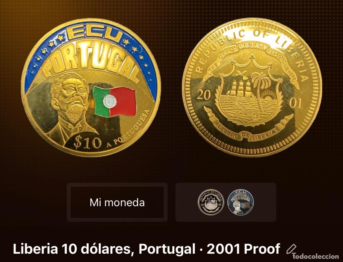 Moedas antigas de &Aacute;frica: Liberia 10 D&oacute;lares Proof 2001 &ndash; Portugal