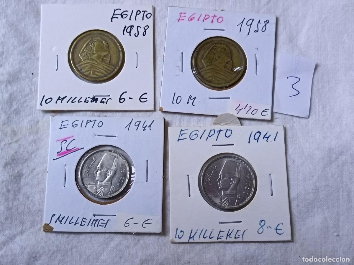 Monedas antiguas de &Aacute;frica: LM3, Lote de Monedas Extranjeras, de Egipto, en estuches de cart&oacute;n, 1941 y 58