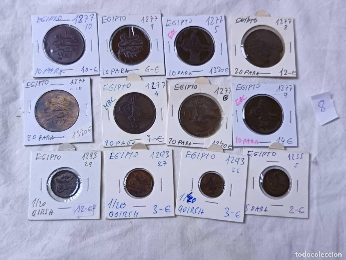 Monedas antiguas de &Aacute;frica: LM8, Lote de Monedas Extranjeras, de Egipto, en estuches de cart&oacute;n, varios a&ntilde;os