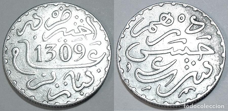 Monete antiche di Africa: MARRUECOS - DIRHAM - 1892 - XF40 - PLATA - MOULAY AL HASAN