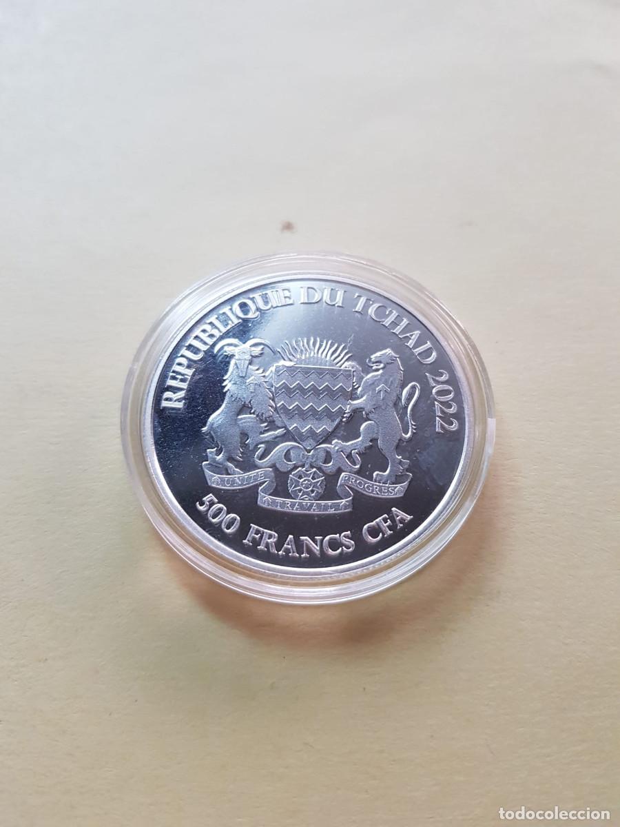 Monedas antiguas de &Aacute;frica: CHAD- 5000 FRANCOS CFA-1 ONZA-PLATA 0,999