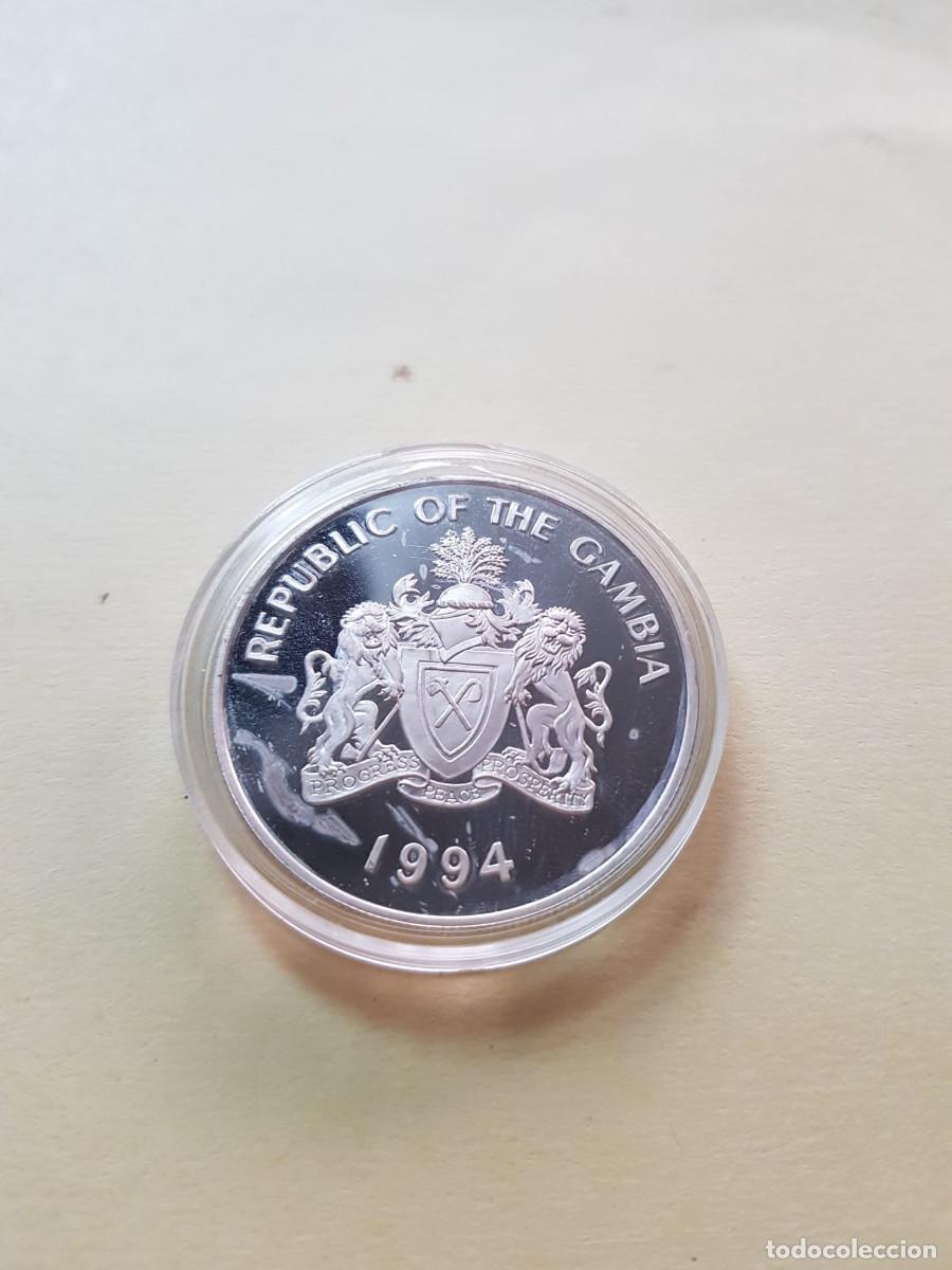 Monedas antiguas de &Aacute;frica: GAMBIA- 20 DALASIS-1994- 1 ONZA PLATA 0.999