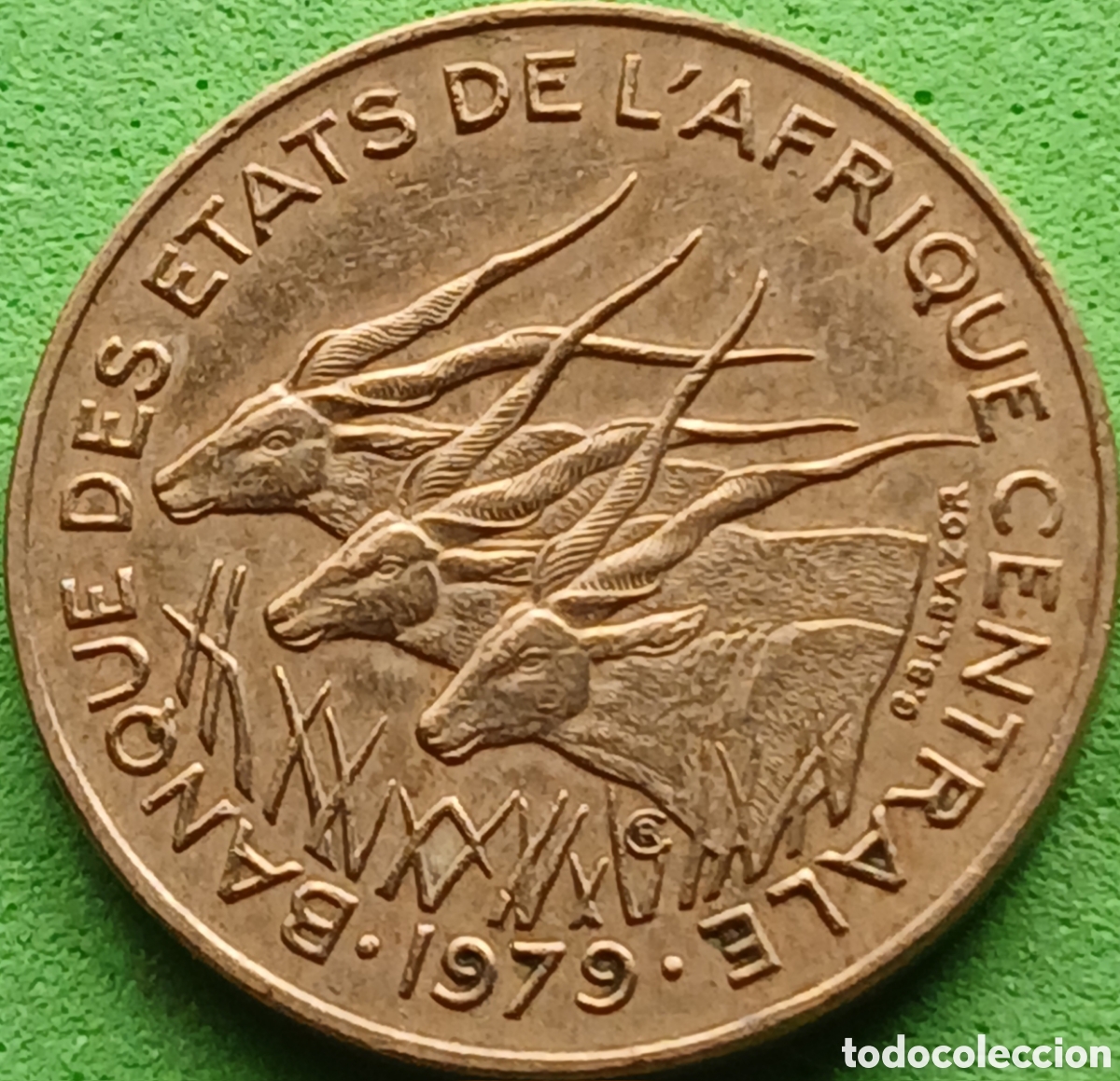 Monedas antiguas de &Aacute;frica: &Aacute;frica Central (BEAC) 5 francos 1979 km#7 ESCASA