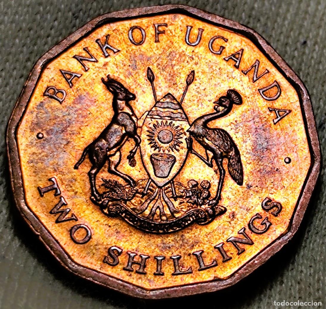 Monedas antiguas de &Aacute;frica: Uganda &ndash; 2 Chel&iacute;n 1987 Sin Circular (UNC), &ndash; Lote 2568