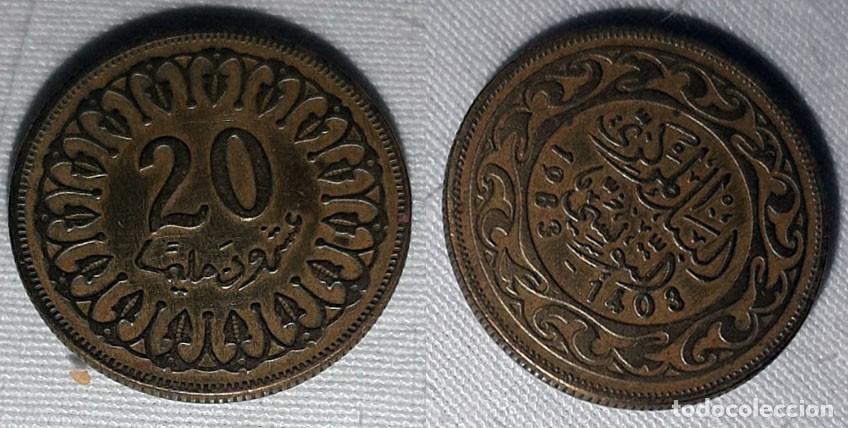 Monedas antiguas de &Aacute;frica: T&Uacute;NEZ &ndash; 20 Millimes &ndash; 1983 - 1403 AH